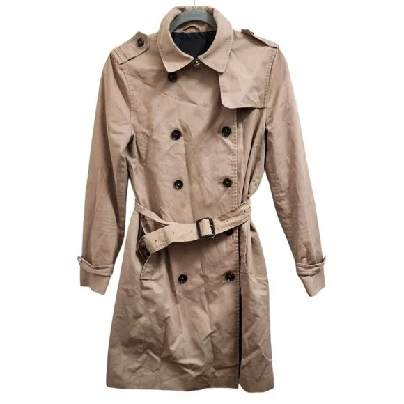 Massimo Dutti Women’s Trench Coat With Belt Brown Size M - Picture 2 of 16
